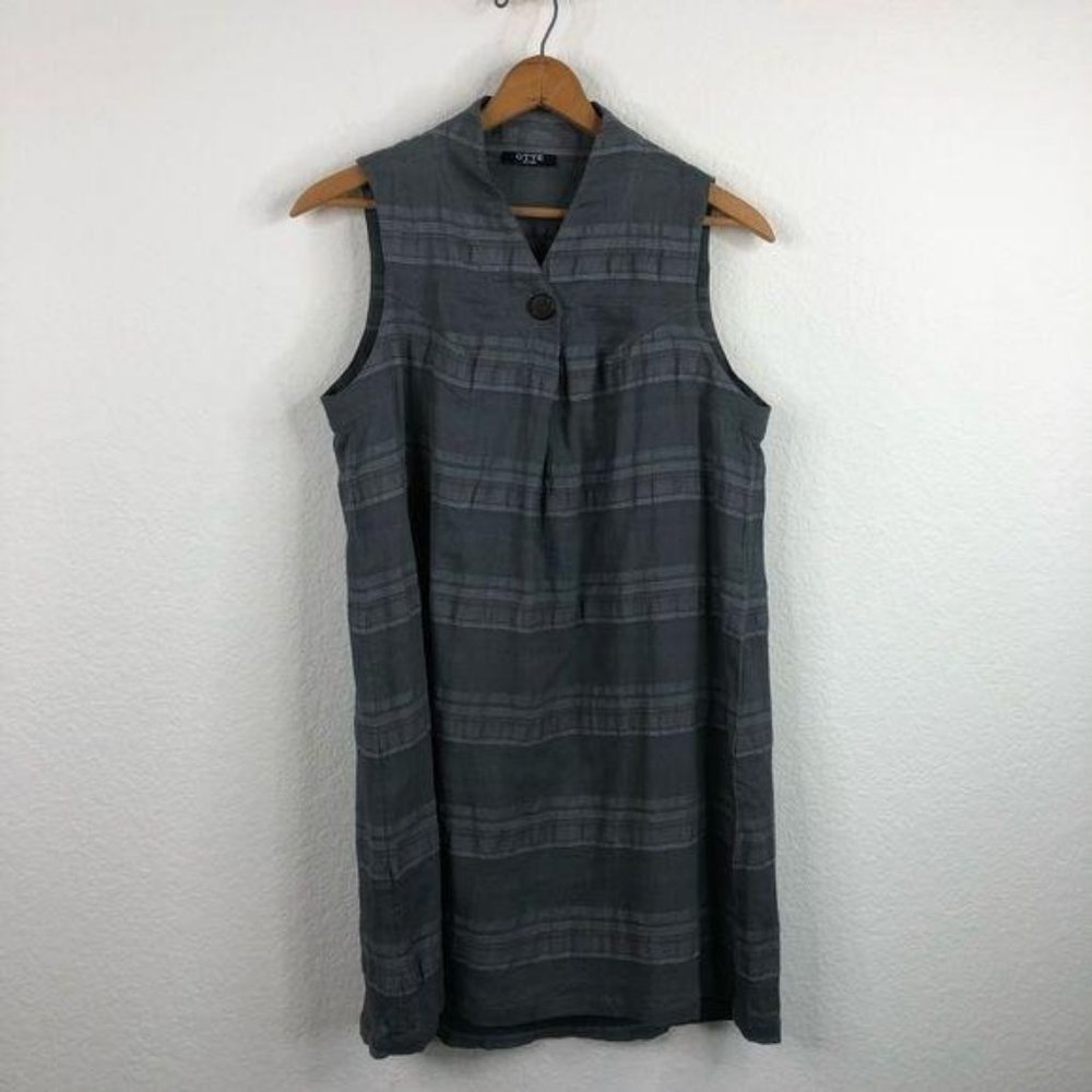 OTTE New York Striped V Neck Mandarin Pop Tunic